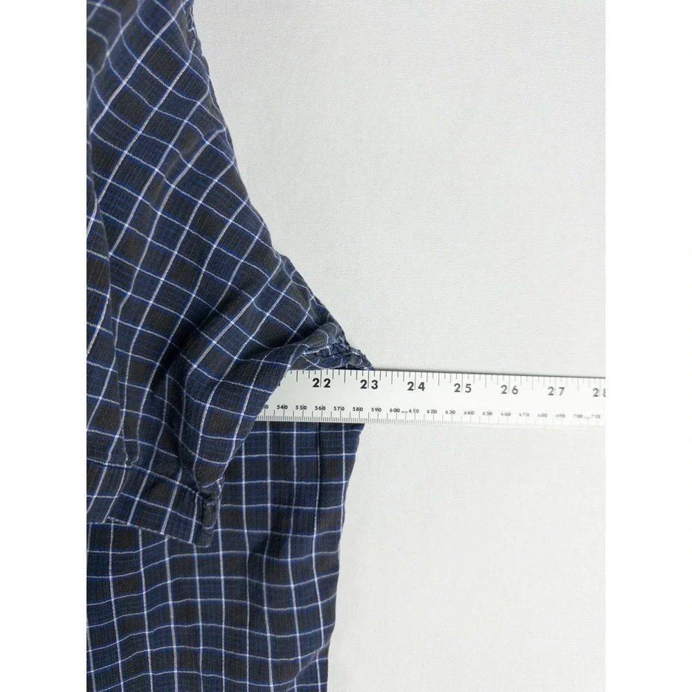 Polo Ralph Lauren Blaire Short Sleeve Button Down Shirt Mens M Gray Plaid Preppy